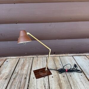 MCM Tensor Task Lamp Wood Grain Reading Light Folding Articulated Vintage